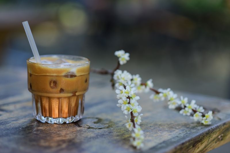 Cold Brew Coffee over ice with oat milk
